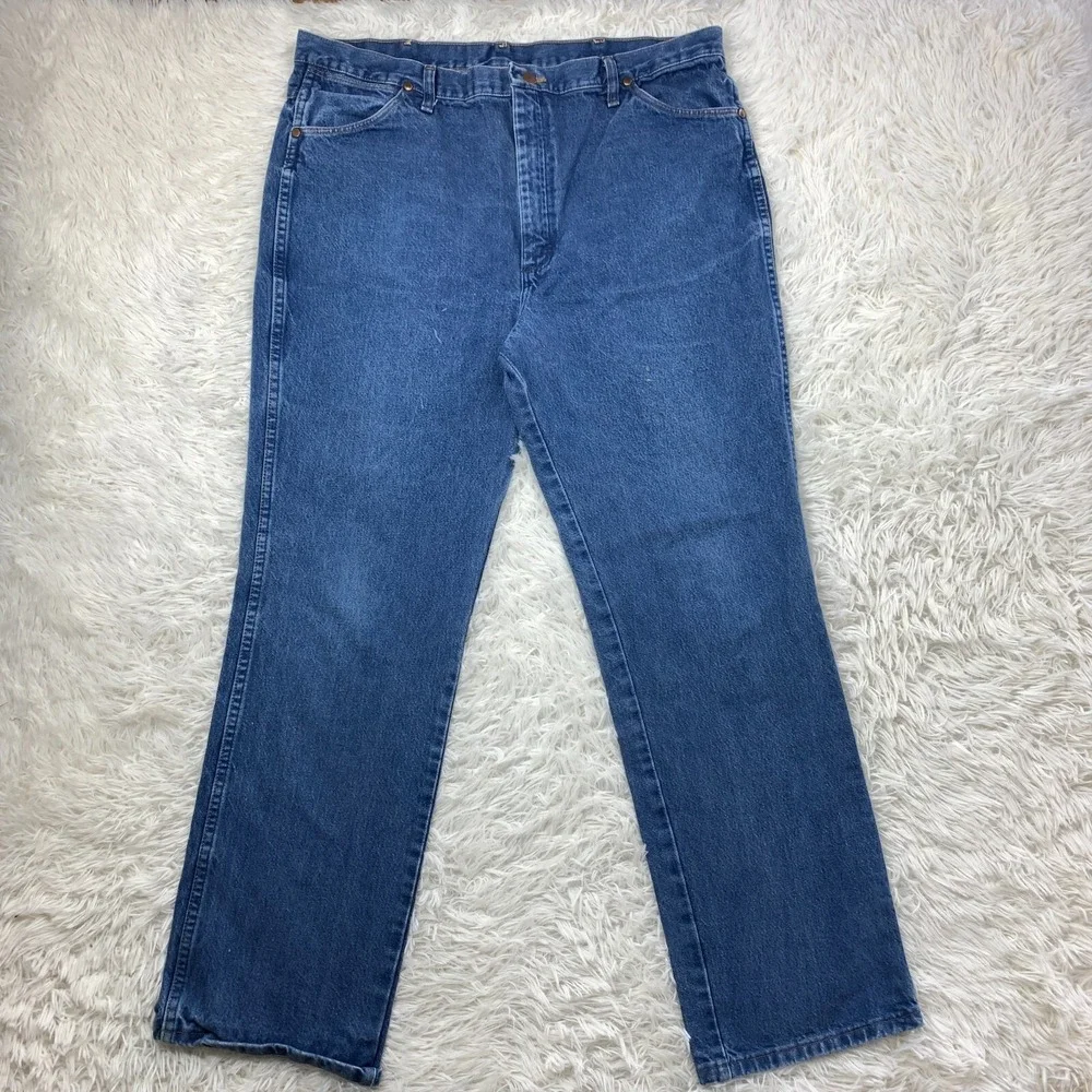 Wrangler Jeans 40x31 Blue Pants 936PWD Cowboy Slim Rigid Western Denim Tag 40x32